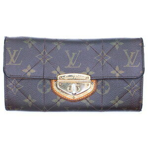 Louis Vuitton Portefeuille Wallet Sarah Etoile Leather Turnlock Long Brown